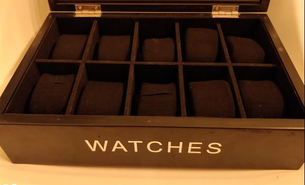Grote foto horloge opbergdoos voor 10 stuks sieraden tassen en uiterlijk heren