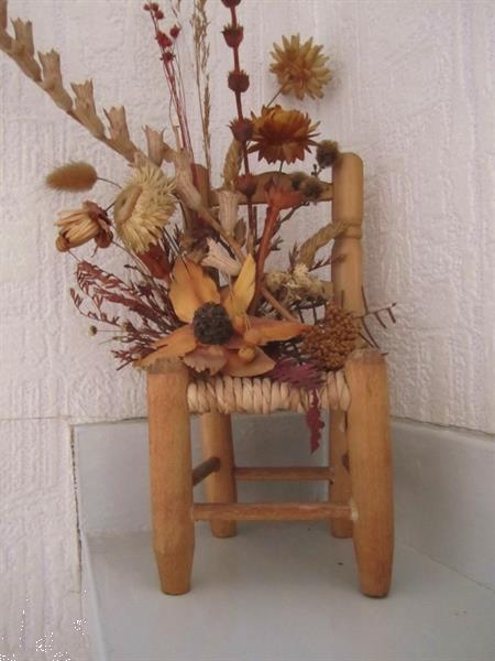 Grote foto mini stoeltje voor bloemstuk of popje hobby en vrije tijd knutselen