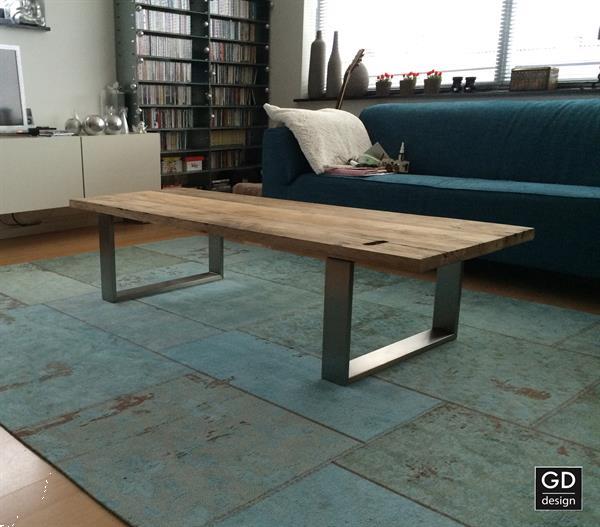Grote foto salontafel java met oude eiken wagonplanken huis en inrichting salontafels