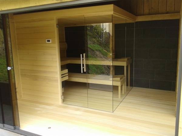 Grote foto buitensauna beauty en gezondheid sauna