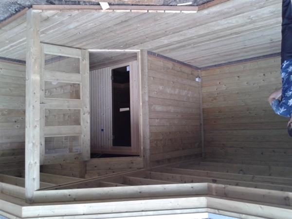 Grote foto buitensauna beauty en gezondheid sauna