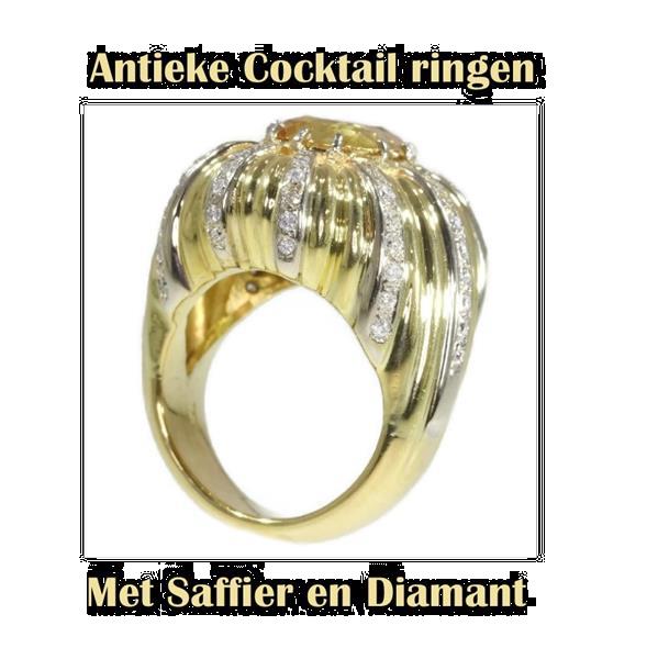 Grote foto gouden cocktail ringen uit de antieke periode sieraden tassen en uiterlijk ringen voor haar