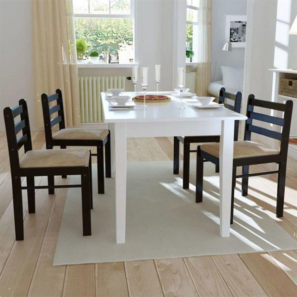 Grote foto eetkamerstoelen vierkant hout bruin 4 st huis en inrichting stoelen