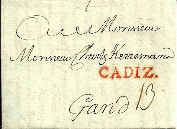 Grote foto 1784 brief van cadiz sp naar gand belgie postzegels en munten buitenland
