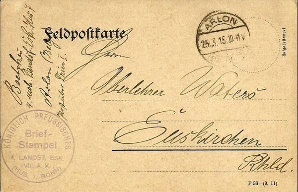 Grote foto 1915 arlon en zweibrucken 2 feldpostkarten postzegels en munten postzegels