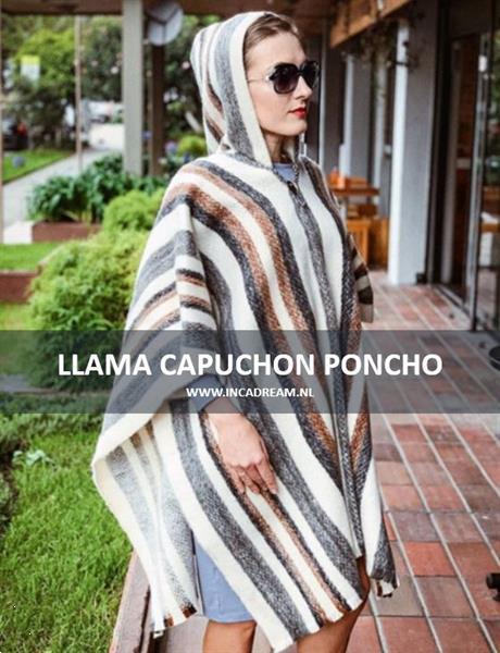Grote foto dames alpaca hoodieponcho poncho met capuchon kleding dames grote maten