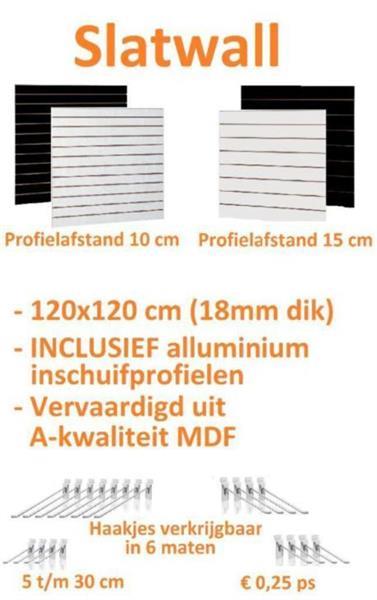 Grote foto slatwall en displays sieraden presentatie muur zakelijke goederen wandstellingen