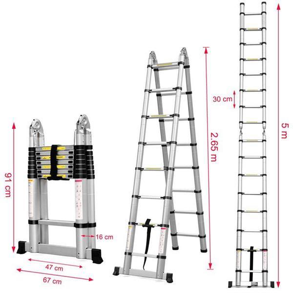 Grote foto telescopische klapladder 5 meter doe het zelf en verbouw gereedschappen en machines