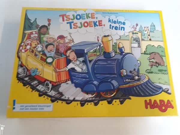 Grote foto tsjoeke tsjoeke kleine trein merk haba kinderen en baby gezelschapsspellen