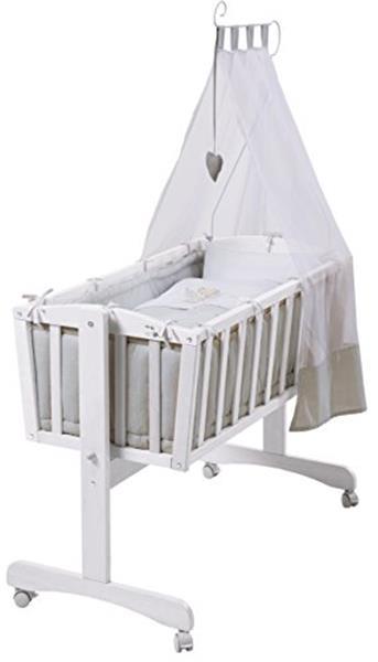 Grote foto witte baby wieg met hemel en bijhorende bekleding kinderen en baby babywiegjes en ledikanten