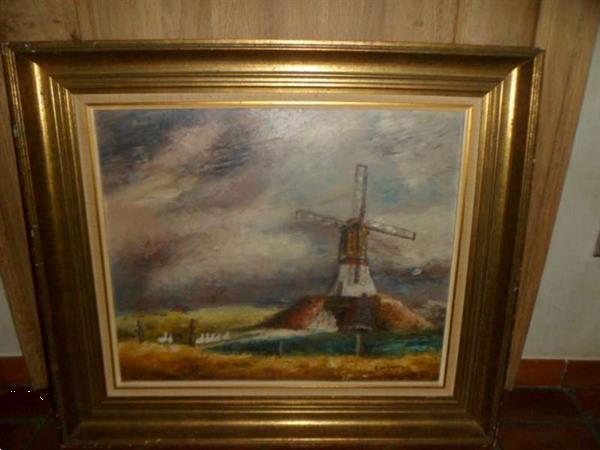 Grote foto schilderij r. van leuven molen antiek en kunst klassiek