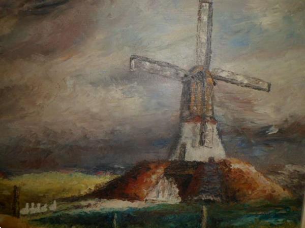 Grote foto schilderij r. van leuven molen antiek en kunst klassiek