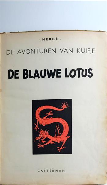 Grote foto kuife de blauwe lotus 1946 boeken stripboeken