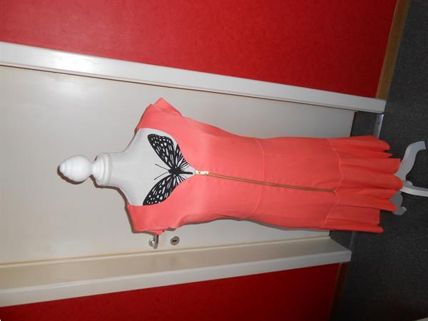 Grote foto kleedje oranje talking french maat 38 nieuw kleding dames jurken en rokken