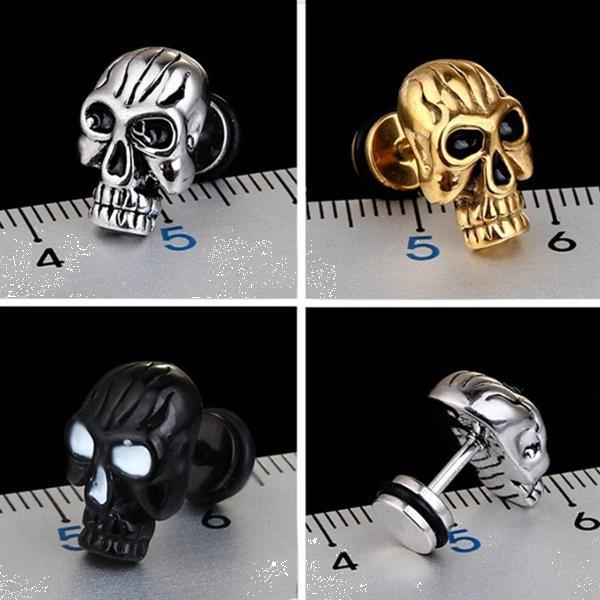 Grote foto schedel skull oorbellen zwart zilver goud nieuw sieraden tassen en uiterlijk oorbellen