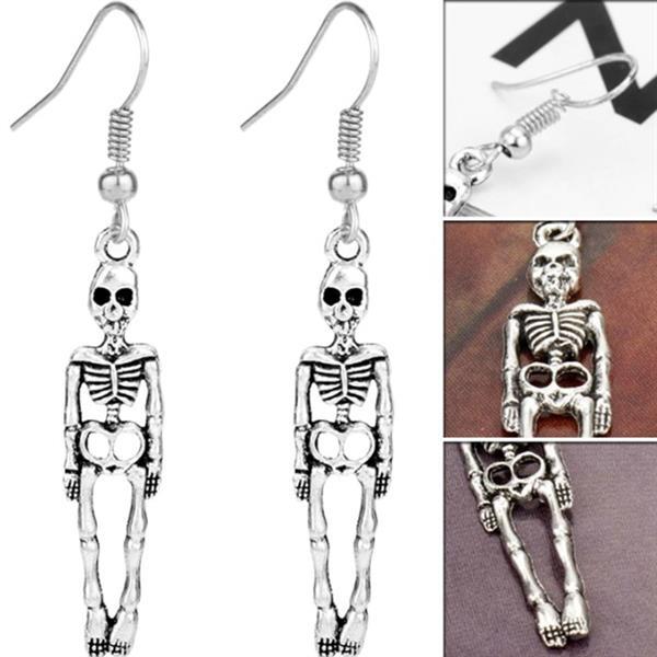 Grote foto skeleton geraamte oorbellen nieuw sieraden tassen en uiterlijk oorbellen