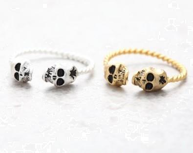 Grote foto fijne dubbele skull ring nieuw sieraden tassen en uiterlijk ringen voor haar