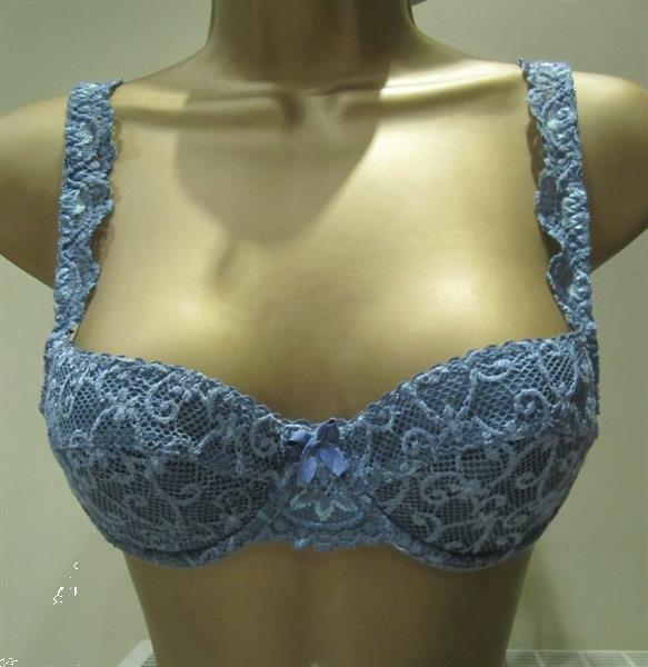 Grote foto jeansblauwe balconette bh van passionata 70b kleding dames ondergoed en lingerie merkkleding