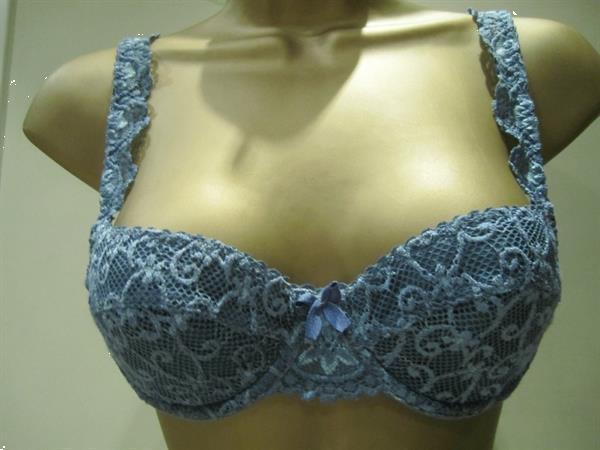 Grote foto jeansblauwe balconette bh van passionata 70b kleding dames ondergoed en lingerie merkkleding