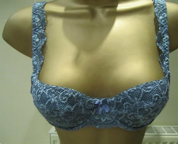 Grote foto jeansblauwe balconette bh van passionata 70b kleding dames ondergoed en lingerie merkkleding