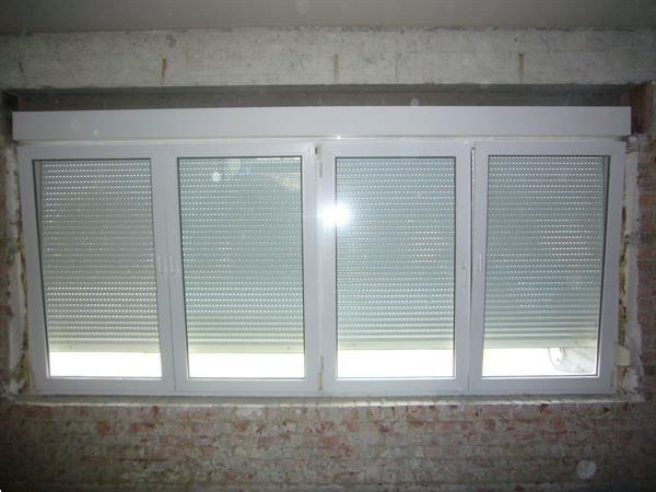 Grote foto venster wit 4 delig met rolluik 386cm 157 5cm doe het zelf en verbouw glas en ramen
