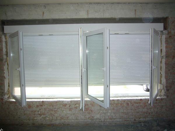 Grote foto venster wit 4 delig met rolluik 386cm 157 5cm doe het zelf en verbouw glas en ramen
