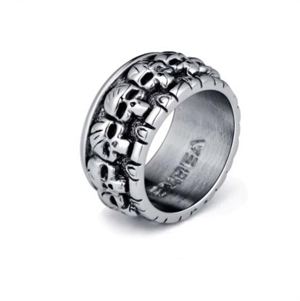 Grote foto titanium brede multi skull ring nieuw sieraden tassen en uiterlijk ringen voor hem