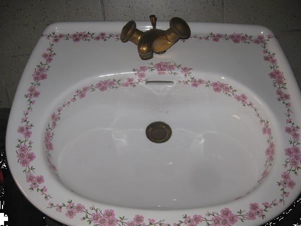 Grote foto lavabo met bloemenmotief doe het zelf en verbouw sanitair
