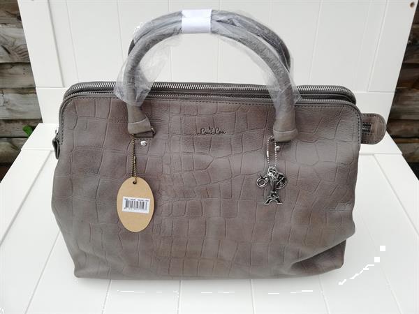 Grote foto loulou essentiels handtas bag vintage croco grijs sieraden tassen en uiterlijk damestassen