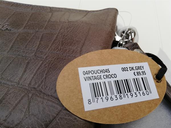 Grote foto loulou essentiels handtas pouch vintage crocogrijs sieraden tassen en uiterlijk damestassen