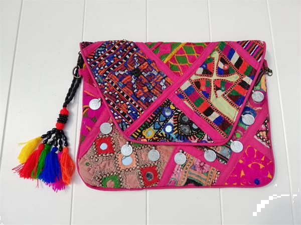 Grote foto nieuwe debbie katz patchi clutch roze multi sieraden tassen en uiterlijk damestassen