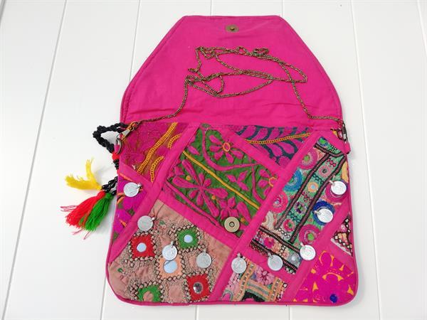 Grote foto nieuwe debbie katz patchi clutch roze multi sieraden tassen en uiterlijk damestassen