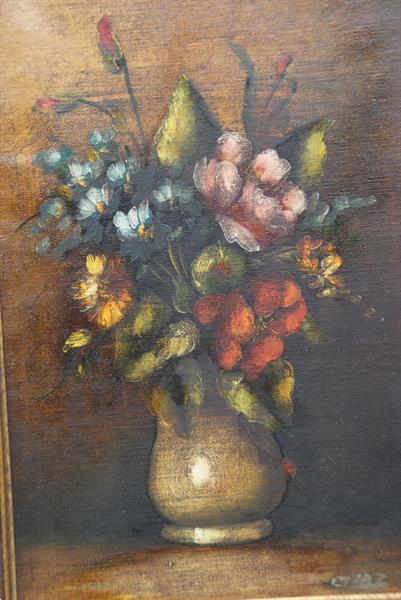 Grote foto schilderij op doek bloemen vaas stilleven diaz antiek en kunst klassiek