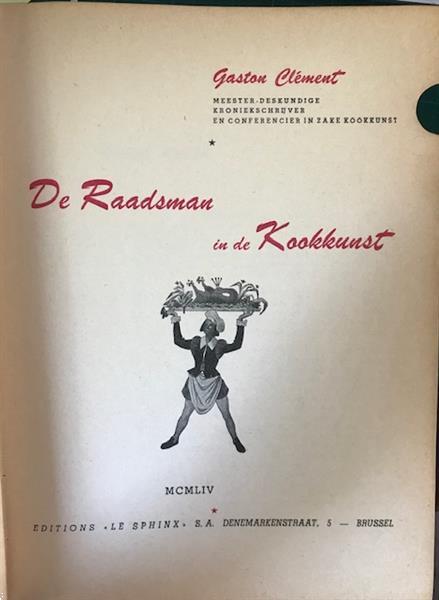 Grote foto de raadsman in de kookkunst gaston clement boeken kookboeken