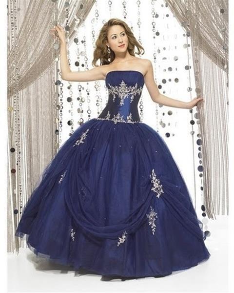 Grote foto blauwe trouwjurk royalblauwe trouwjurk kleding dames trouwkleding