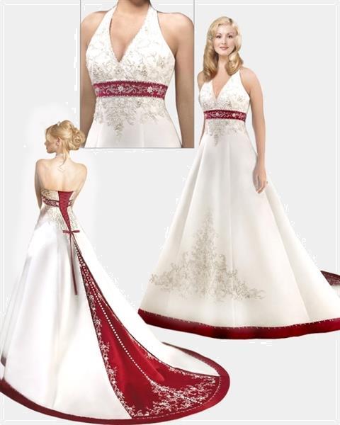 Grote foto rood met wit trouwjurken trouwjurken wit en rood kleding dames trouwkleding