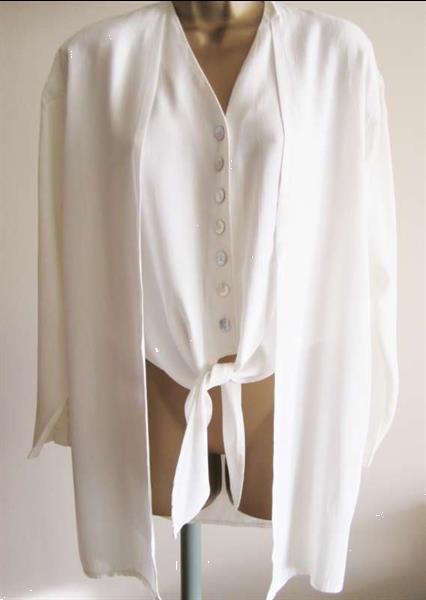 Grote foto chique roomkleurige dubbele blouse 36 38 kleding dames blouses