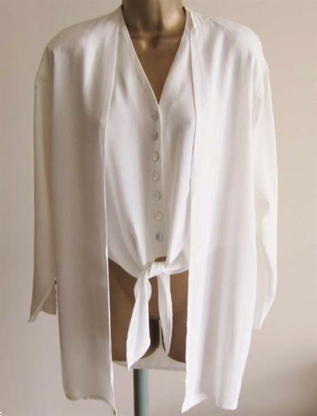 Grote foto chique roomkleurige dubbele blouse 36 38 kleding dames blouses