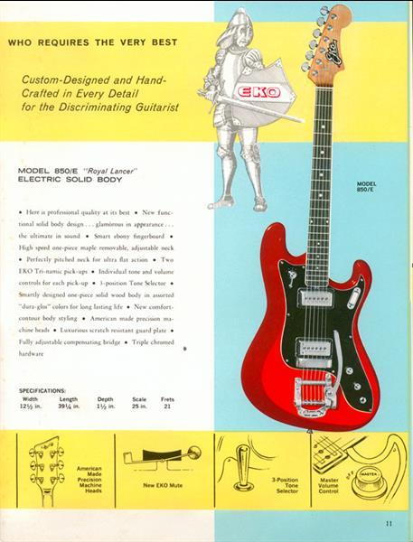 Grote foto eko 850 lancer 1960 1966 elektrische gitaar muziek en instrumenten gitaren elektrisch