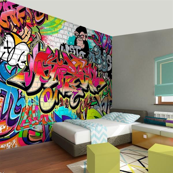 Grote foto opruiming fotobehang graffiti b 352x250 cm huis en inrichting behang