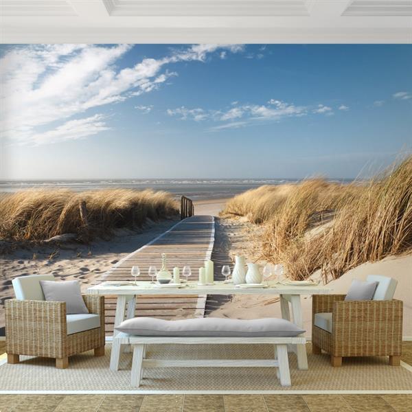 Grote foto foto vliesbehang muurposter strand b 308x220 cm huis en inrichting behang