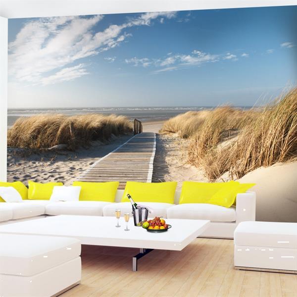 Grote foto foto vliesbehang muurposter strand b 308x220 cm huis en inrichting behang