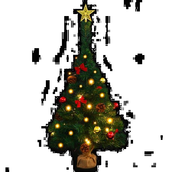 Grote foto vidaxl kunstkerstboom versierd met kerstballen en led 64 c diversen overige diversen