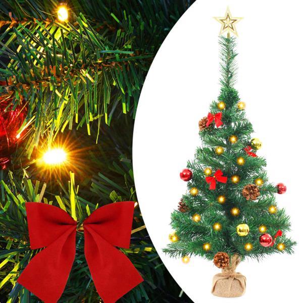 Grote foto vidaxl kunstkerstboom versierd met kerstballen en led 64 c diversen overige diversen