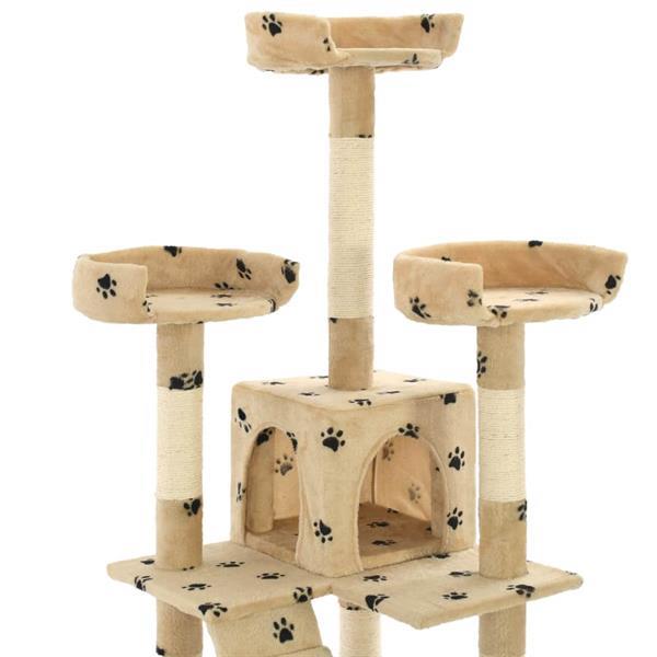 Grote foto vidaxl kattenkrabpaal met sisal krabpalen 170 cm pootafdrukk dieren en toebehoren katten accessoires