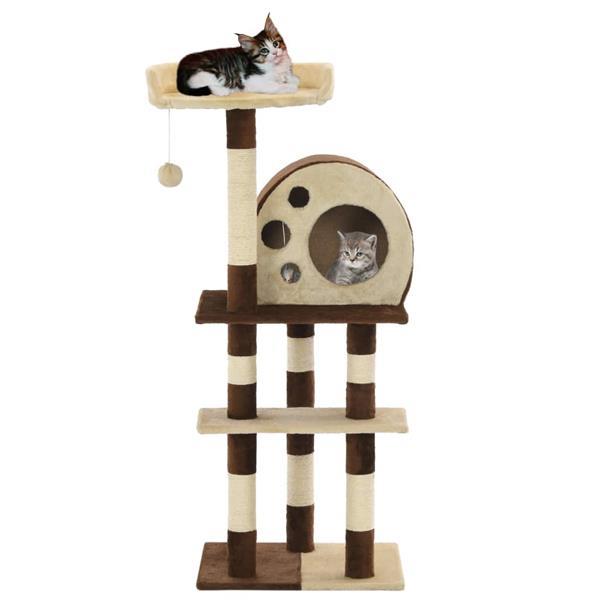 Grote foto vidaxl kattenkrabpaal met sisal krabpalen 127 cm beige en br dieren en toebehoren katten accessoires