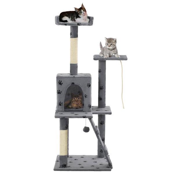 Grote foto vidaxl kattenkrabpaal met sisalpalen 120 cm pootafdrukken gr dieren en toebehoren katten accessoires