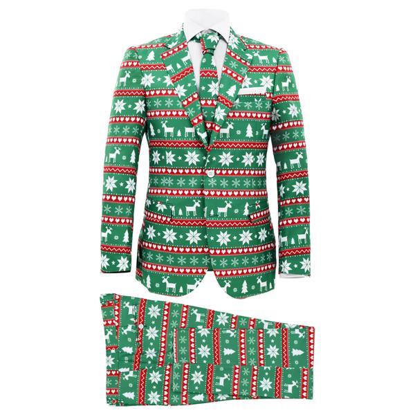 Grote foto vidaxl tweedelig kerstpak met stropdas mannen maat 46 feeste kleding heren kostuums en colberts
