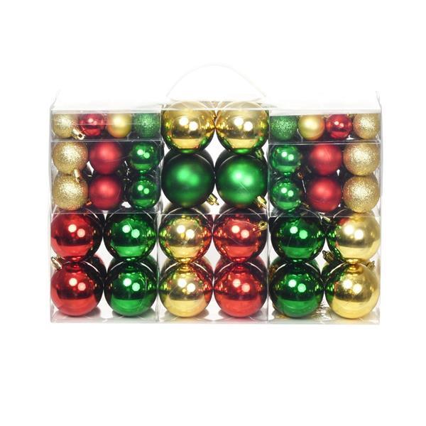 Grote foto vidaxl kerstballenset 6 cm rood goud groen 100 delig diversen overige diversen