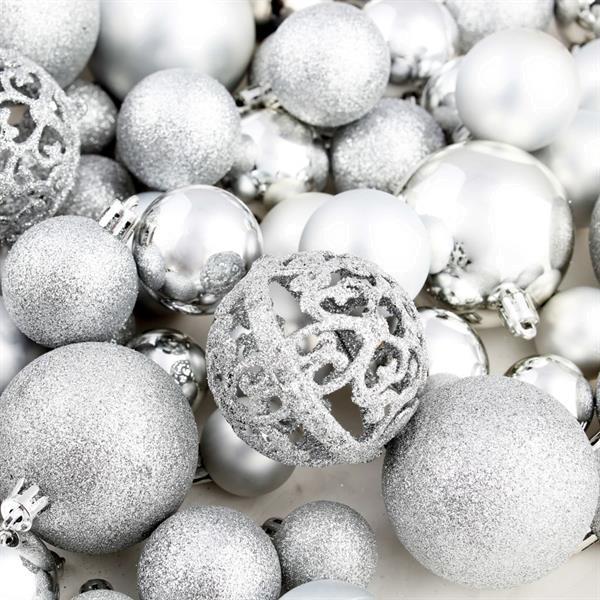 Grote foto vidaxl kerstballenset 6 cm zilver 100 delig diversen overige diversen